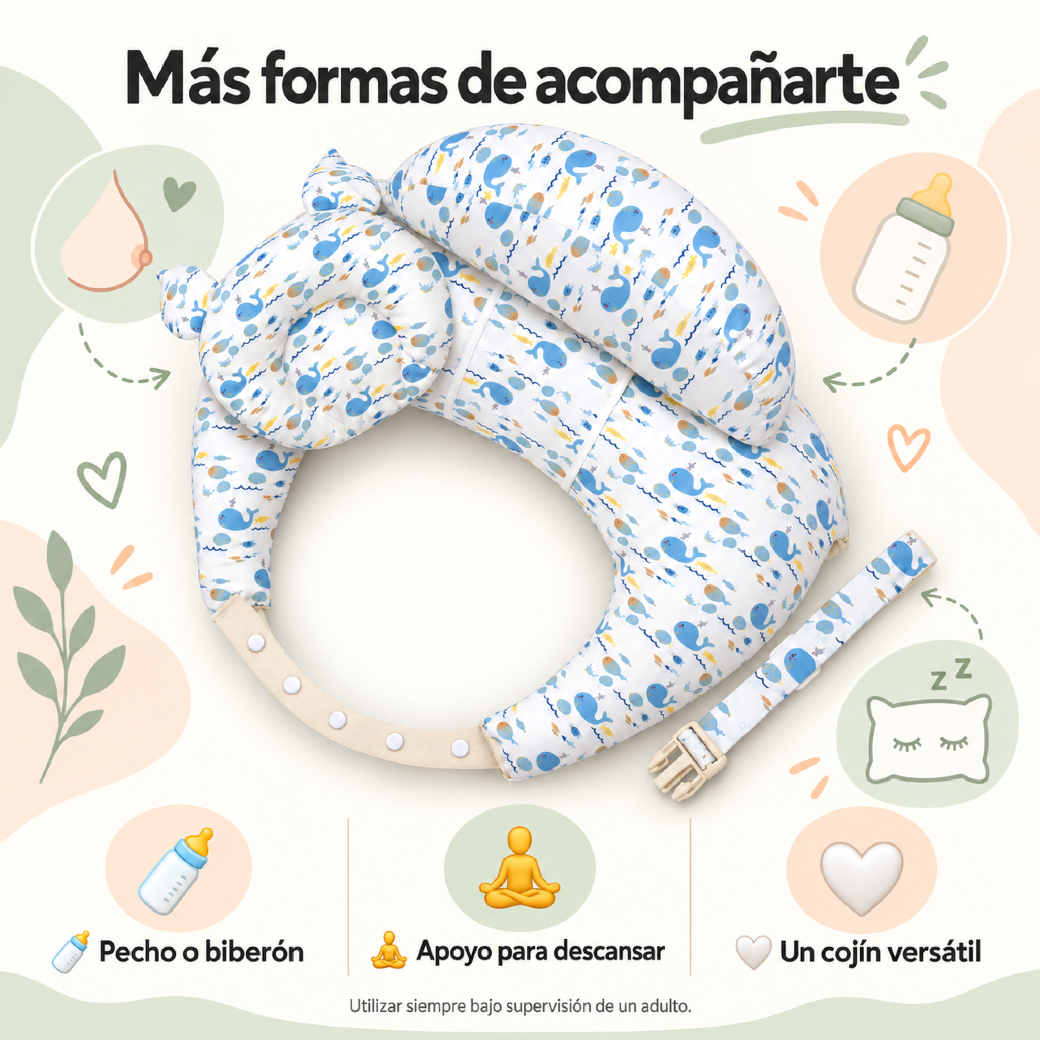 Infografía 6 de beneficios del cojín BebiNest